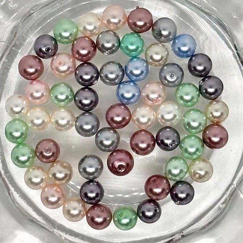 50pcs Beads for Jewelry #18800 Pearlized Glass Beads